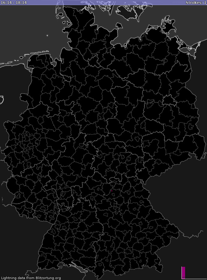 Mapa wyładowań Niemcy 2023-09-29 14:34:53